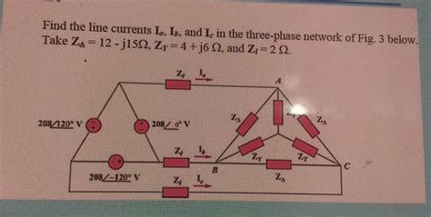 Solved Find The Line Currents Ia Ib And Ic In The Chegg