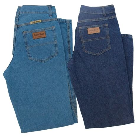 Kit 2 Calças Jeans Masculina Tradicional Reta Básica Trabalho