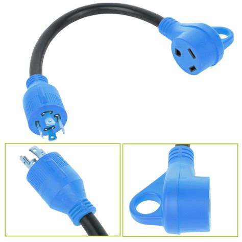 SCITOO Heavy Duty RV Electrical Cord Cable Adapter 30A 4-Prong to 30A ...