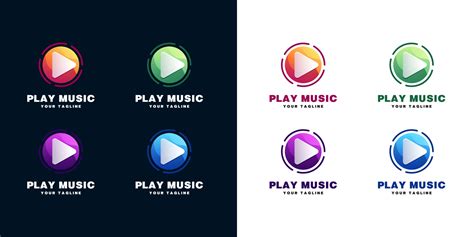 Play music logo set 2026318 Vector Art at Vecteezy