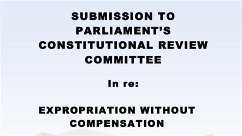 Submission To Parliaments Constitutional Review Committee In Re