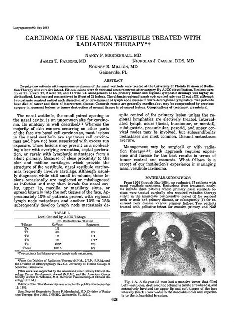 Pdf Carcinoma Of The Nasal Vestibule Treated With Radiation Therapy