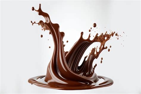 Premium Photo Close Up Pouring Liquid Chocolate Crown Splash In A