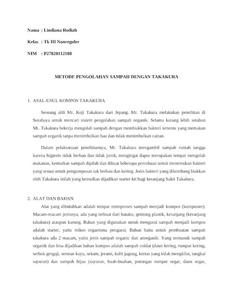 DOCX Metode Pengolahan Sampah Dengan Takakura Fix DOKUMEN TIPS