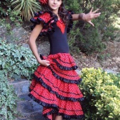 Girls Black/Red Flamenco Dress - Everything Flamenco