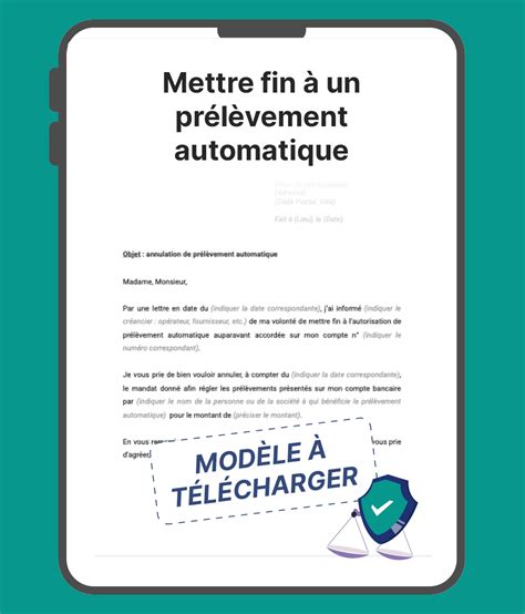 Mettre Fin Un Pr L Vement Automatique Mod Le Gratuit