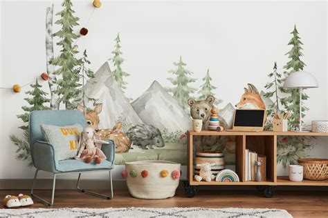 Forest animals wallpaper - Free shipping | Happywall