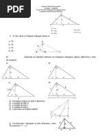 Exercícios De Seno Cosseno E Tangente - Exercícios de Seno, Cosseno e Tangente | PDF | Triângulo | Distância