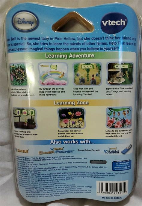 Vtech V Smile V Motion Tinker Bell Learning Game Disney Fairies Ages 4 6 Sealed Ebay