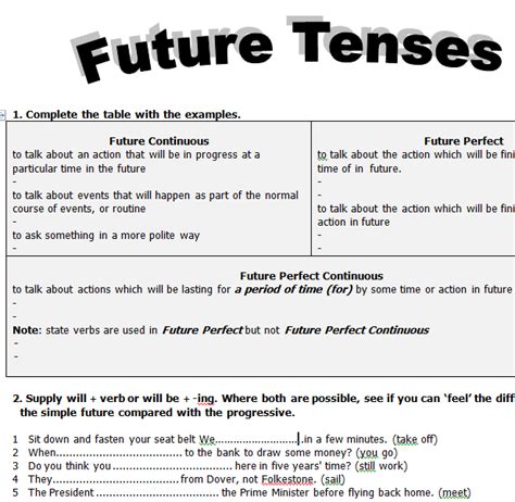 15 Free Future Perfect Continuous Worksheets