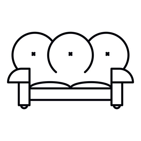 Leather sofa icon, outline style 15387090 Vector Art at Vecteezy