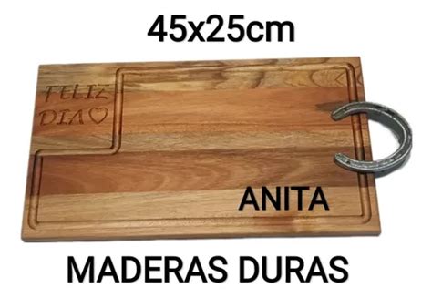 Set Parrillero Asador Tabla Asado Madera Dura Personalizad En Venta En