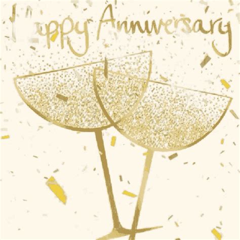 Happy Anniversary Wine Glass GIF - HappyAnniversary WineGlass Confetti - Discover & Share GIFs