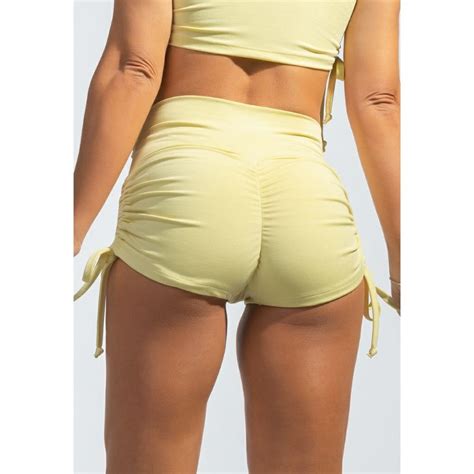 Short Academia Empina Bumbum Cordinha Amarelo Shopee Brasil