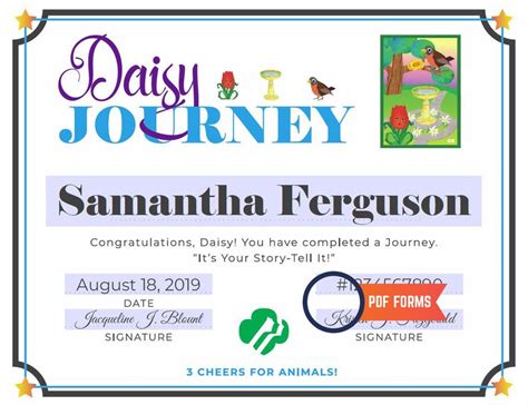 Girl Scout Daisy Journey Certificates Bundle Printable Pdf Etsy