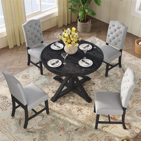 Amazon P Purlove Retro Style Piece Round Dining Table Set For