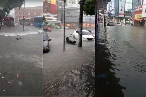 Temporal deixa ruas do Centro de Manaus debaixo d água