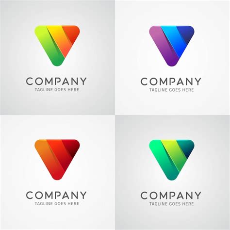 Inverted Triangle Logo Design Template Design Vector Premium Download