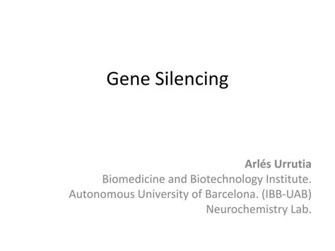 Ppt Gene Silencing Powerpoint Presentation Free Download Id1607267