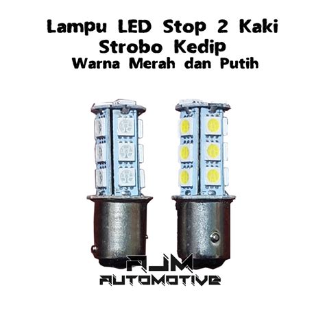 Jual Lampu LED Rem Stop Bayonet 18 Mata Strobo Kedip Mobil Motor Kaki 2