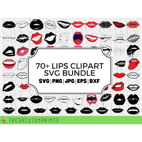 70 Lips SVG Bundle , Lips Clipart, Lips Cut File, Lips Silho - Inspire ...