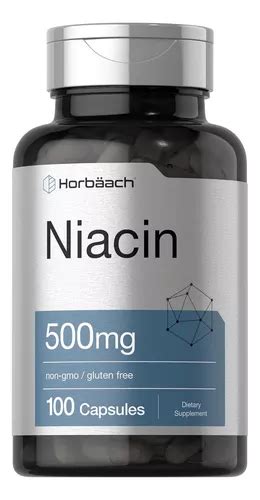 Vitamina B Niacina Mg Horbaach Capsulas Hecho Usa Env O Gratis