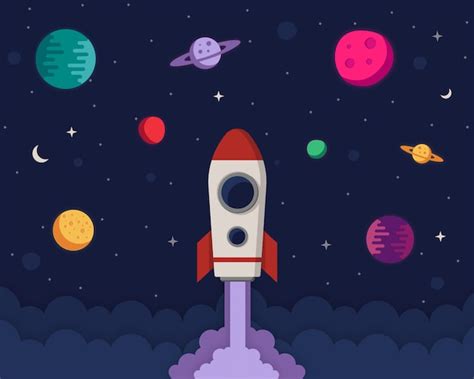 Premium Vector Space Travel Vector Illustration