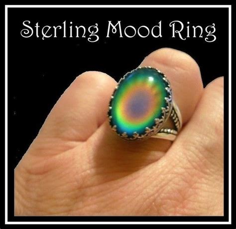 Mood Ring Sterling Silver With Fast Vivid Color Changes