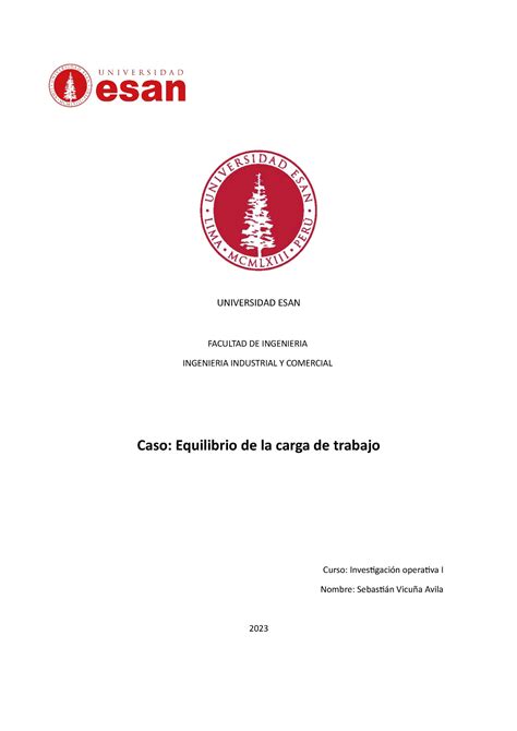 Tarea 2 Universidad Esan Facultad De Ingenieria Ingenieria Industrial Y Comercial Caso