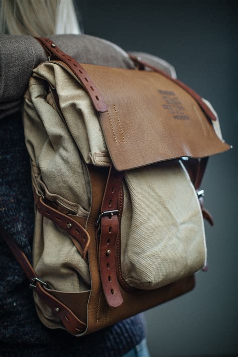 Leather and canvas backpack #078 :: Behance