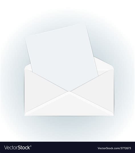 White open envelope with paper card Royalty Free Vector