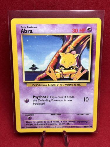 1995 96 98 Pokemon Card Abra Base Set No 43 102 Common EBay