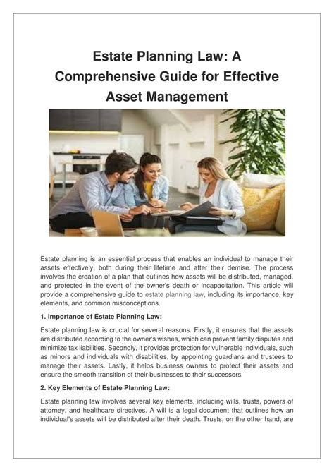 Ppt Estate Planning Law A Comprehensive Guide For Effective Asset Management Powerpoint