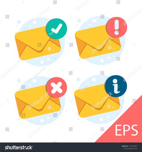 Letter Envelope Document Round Green Check Stock Vector Royalty Free