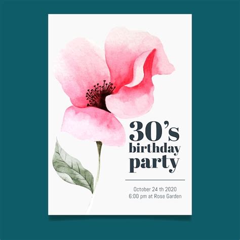 Free Vector Floral Birthday Card Template Theme