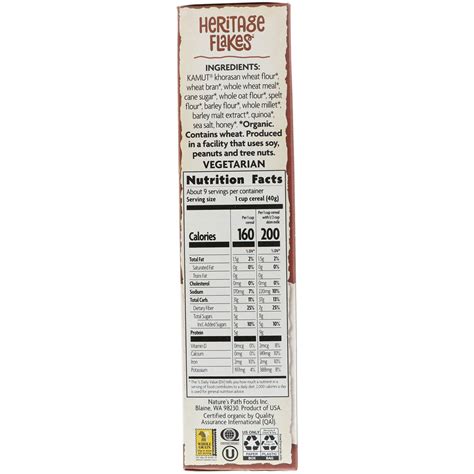 Nature S Path Organic Heritage Flakes Cereal 13 25 Oz 375 G IHerb