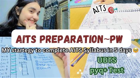 Aits Preparation Pw My Strategy To Complete Full Syllabus Of Aits In