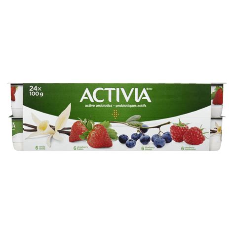 Activia Vanilla Strawberry Blueberry And Raspberry Probiotic Yogurt