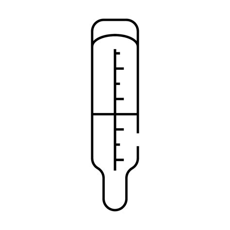 Medical Mercury Thermometer Line Icon Illustration 48347193 Vector Art