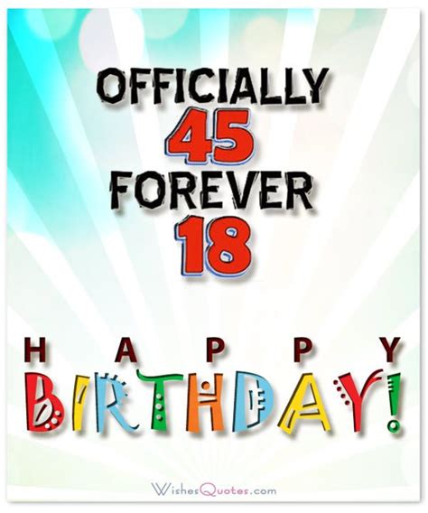 Fun And Friendly 45th Birthday Wishes By WishesQuotes 45th Birthday