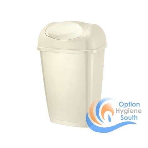 Litre Plastic Swing Top Bin Cream Option Hygiene South Ltd