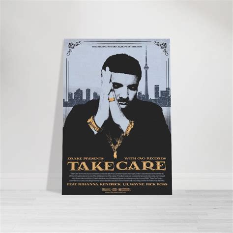 Drake Take Care Poster Take Care Album Cover Indie Rap Etsy