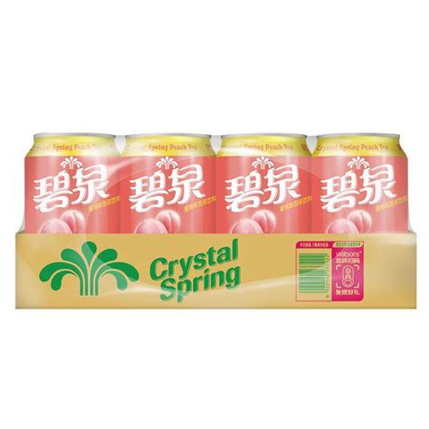 屈臣氏碧泉水蜜桃茶饮料330mlx24罐装整箱国产港式果味茶饮品包邮虎窝淘