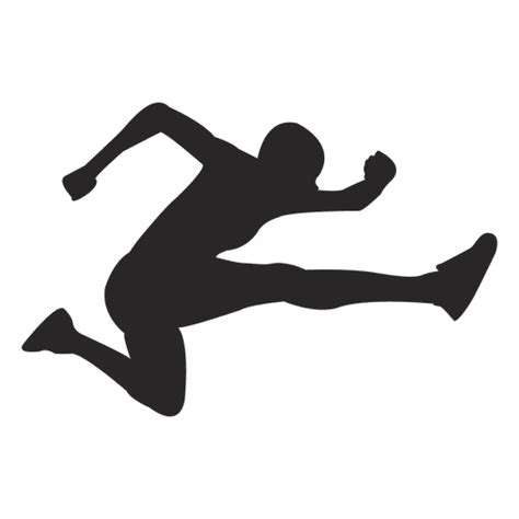 Athlete Jumping Silhouette Transparent PNG SVG Vector File