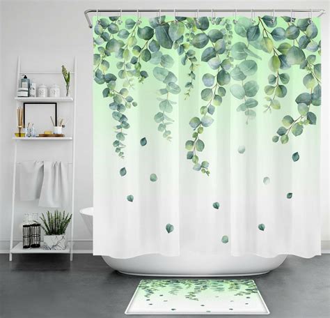 Inpercust Botanical Bliss Shower Curtain Refreshing Watercolor