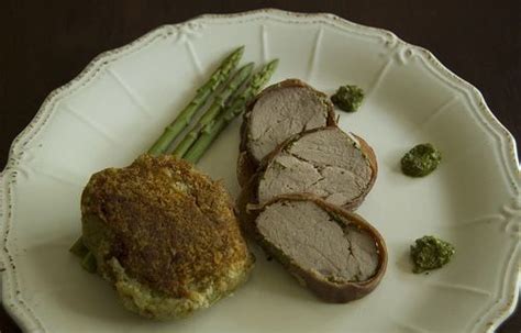 Prosciutto Wrapped Pork Tenderloins With Sage Pesto Stuffed Pork Tenderloin Pork Foodie