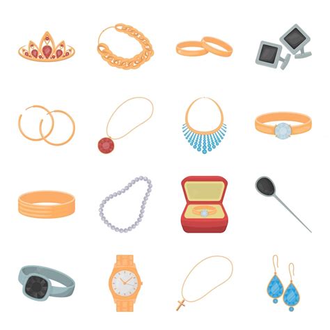 Premium Vector | Jewelry cartoon set icon. illustration fashion jewellery .Isolated cartoon set ...