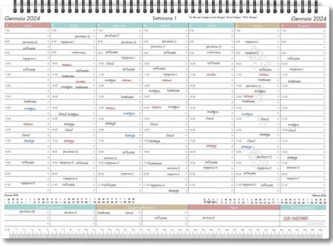 Planning Settimanale Da Tavolo Weekly Planner Con Date