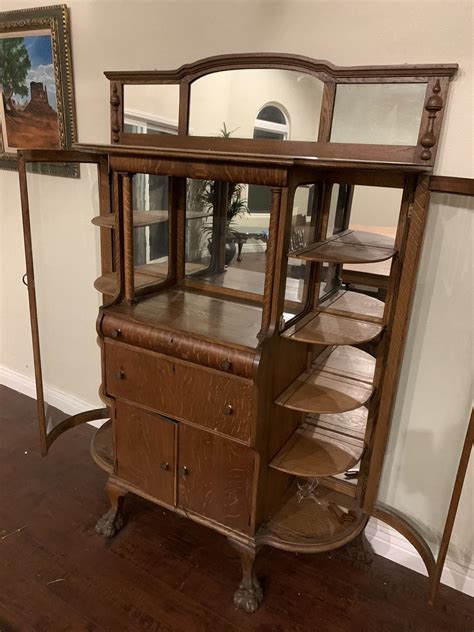 Beautiful Rounded Glass Display Cabinet Vintage Antique Beautiful One