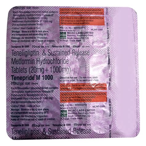 TENEPRIDE M 1000 Tablet 15 S Price Uses Side Effects Netmeds